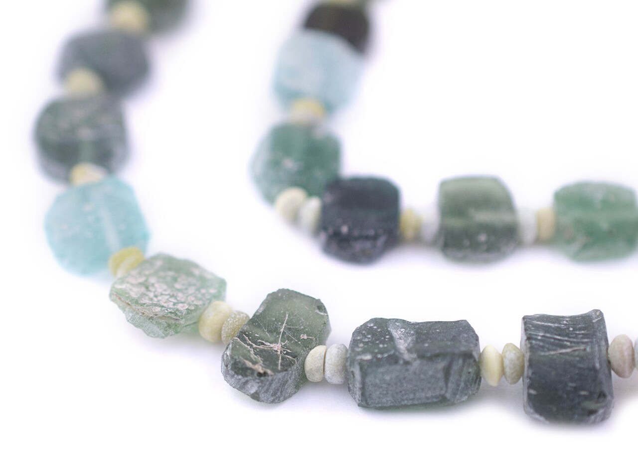 Circular - 8-11mm Roman Glass Beads, Genuine Glass Found in Afghanistan, Matte Glass Beads for Jewelry Making, The Bead Chest